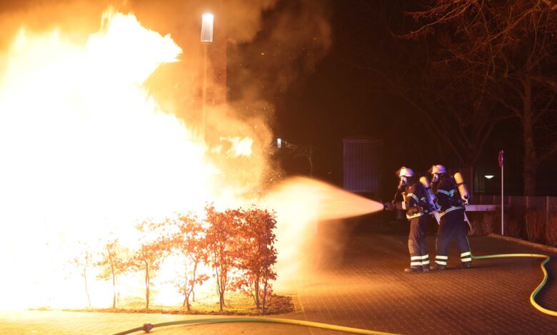 Feuer auf dem Schulgelände