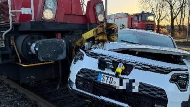 Unfallstelle Bahn/PKW